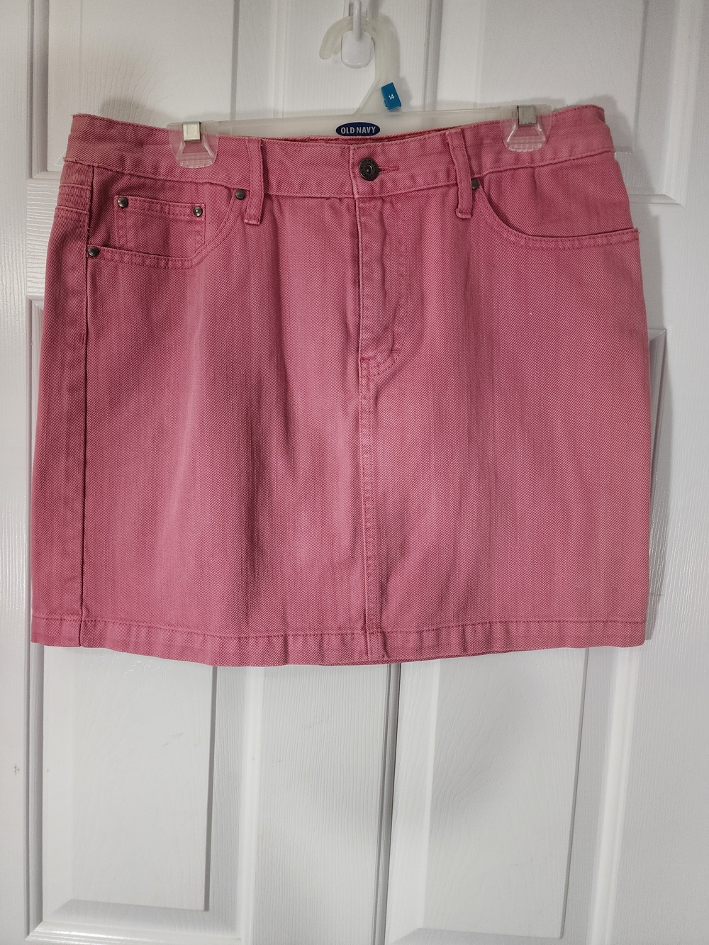 NWT - Tommy Hilfiger Pink Denim Mini Skirt Sz 12